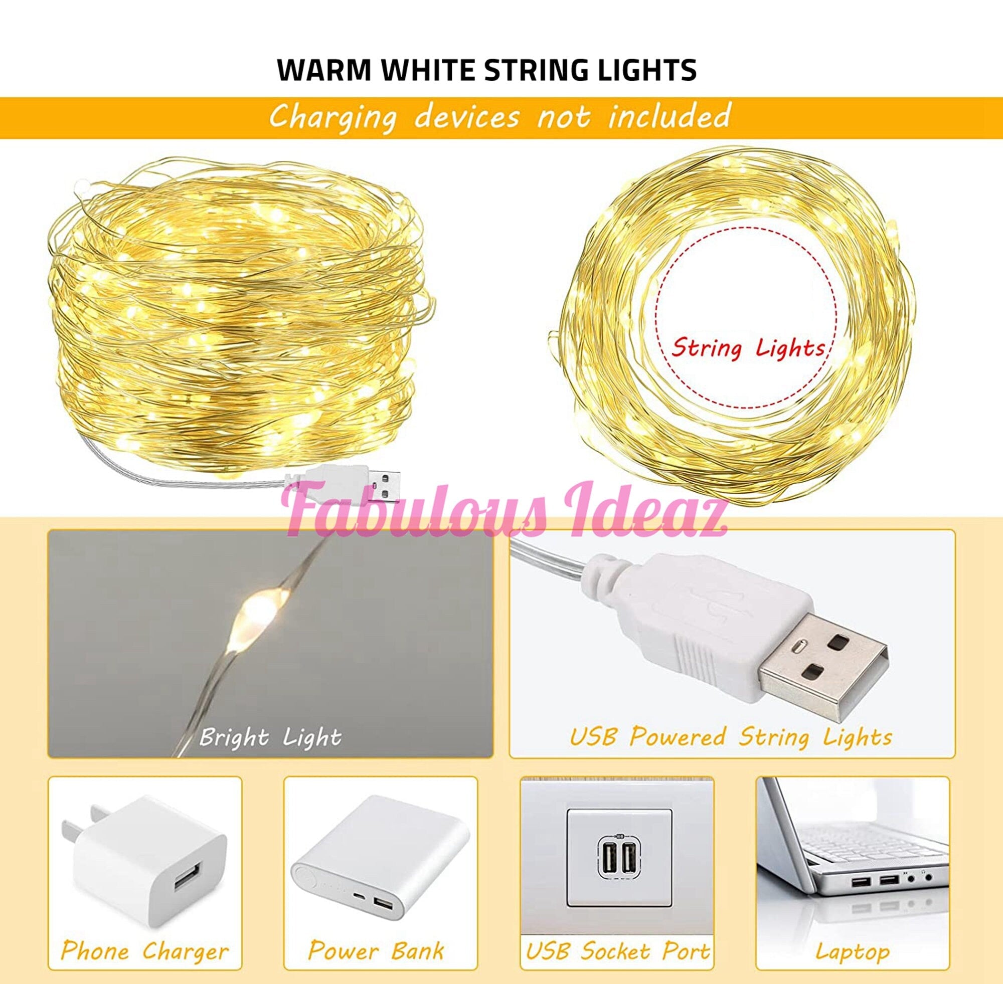 5M/10M/20M USB POWERED LED String Light Fairy Warm White Garden/ Home/Christmas/Wedding Party Home Decoration Mood Lighting Ambient Lights
