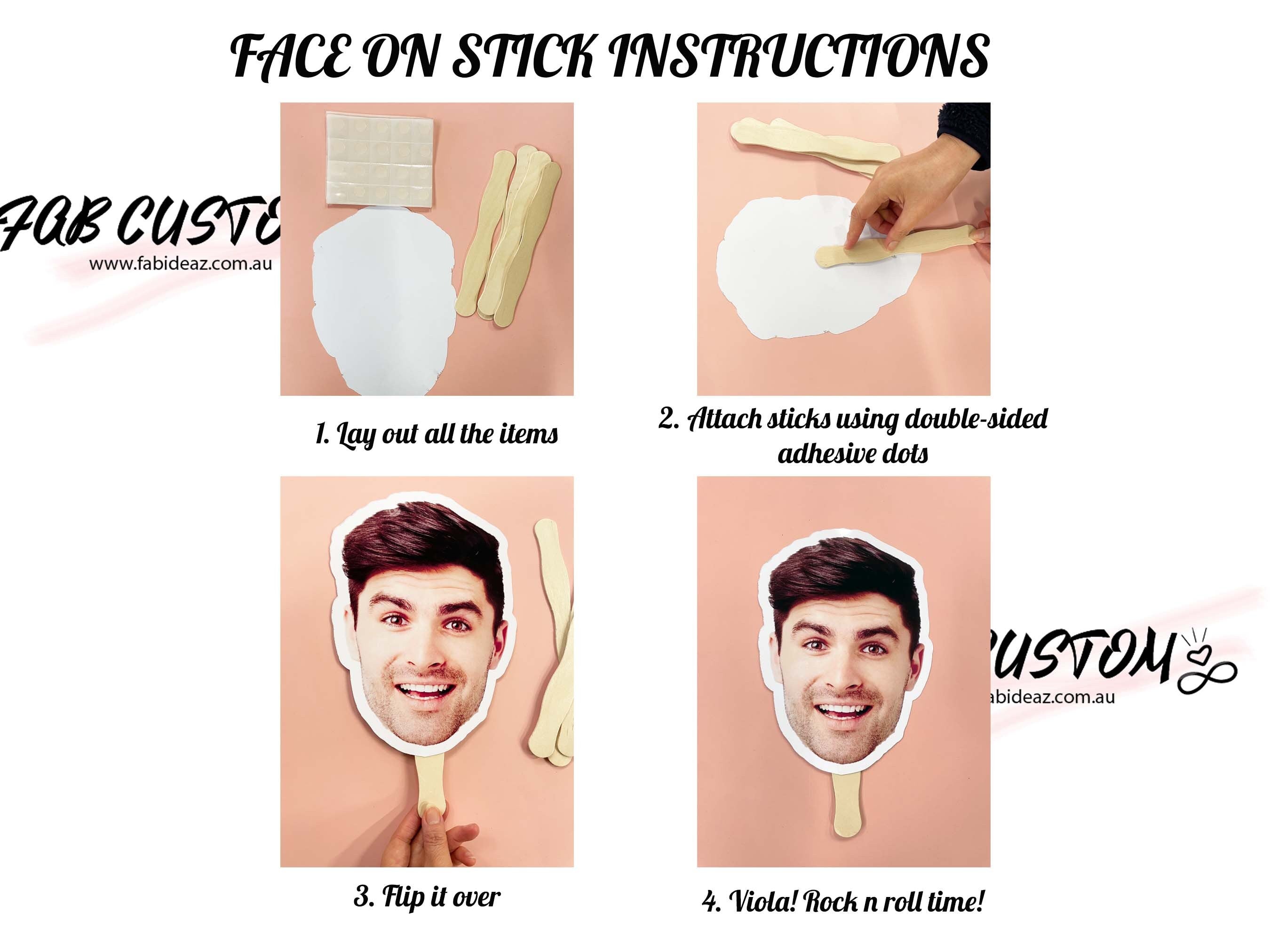 Big Face on A Stick - Custom Head Cutouts Sticker