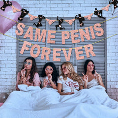 Stripper SAME PENIS FOREVER Glitter Bunting Banner Hens Night Bachelorette Hen Party Decor