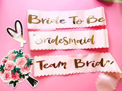 Rose Gold Bachelorette Party Sash - Bridal Shower Sash - Hen Sash - Bride To Be Sash - Bridal Shower Gift- Hen Party Bridesmaid Team Bride