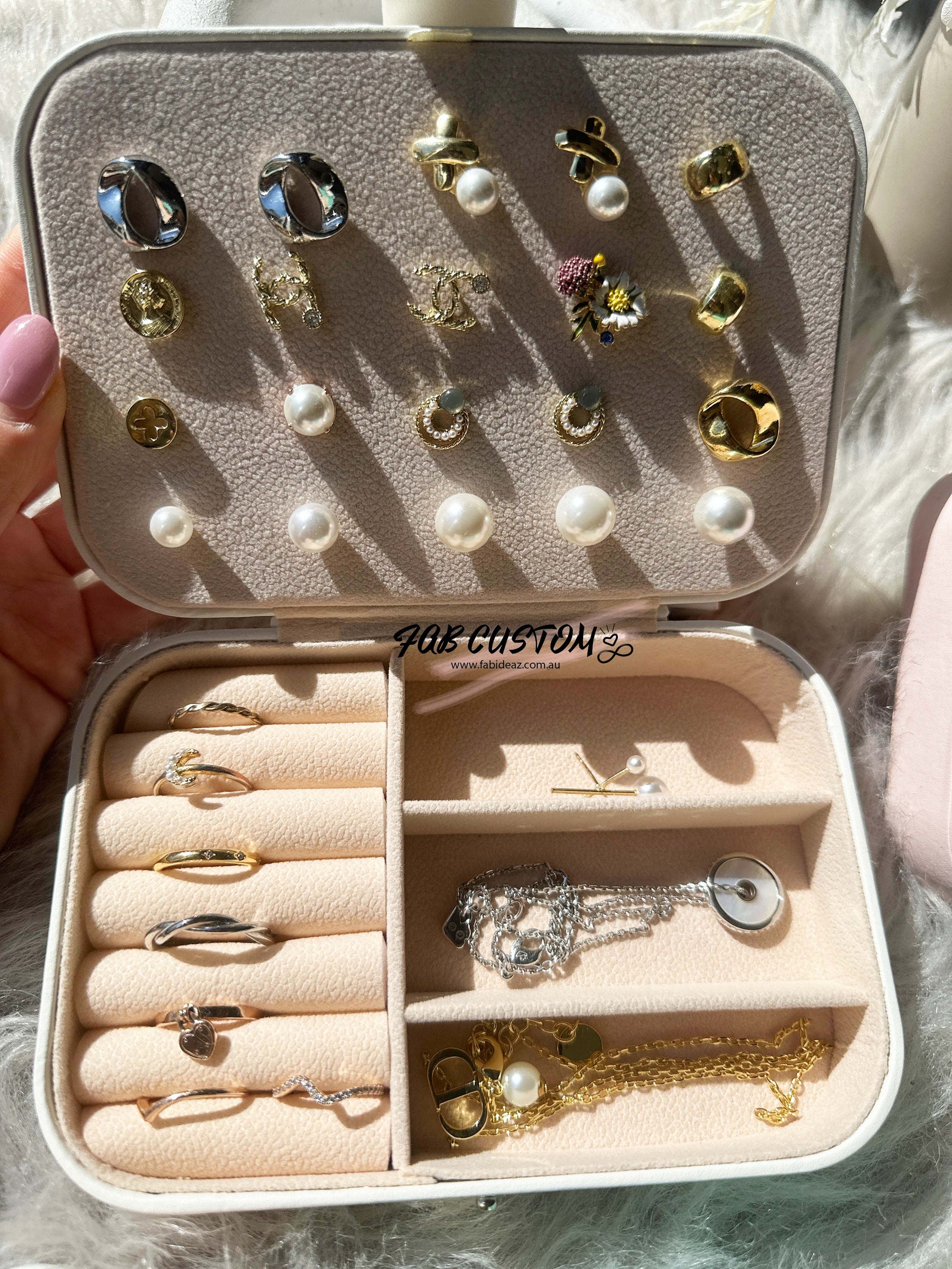 Personalized Jewellery Boxes  Rings Accessories Case  Bridesmaid Gifts  Romantic Custom Travel Case Thank you Jewelry Box with Name