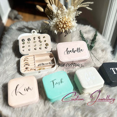 Personalized Jewellery Boxes  Rings Accessories Case  Bridesmaid Gifts  Romantic Custom Travel Case Thank you Jewelry Box with Name