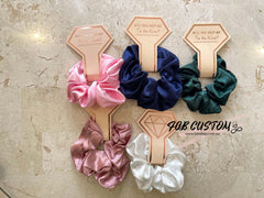 Hen Party Hair Tie - Silk Satin Scrunchies | Bridal Shower Gift Decorations, Bride Tribe Favor, Bridesmaid Scrunchies, Bridesmaid Proposal