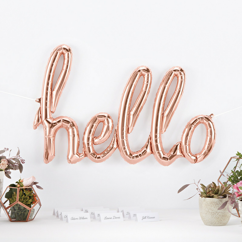 Hello 2020 Rose Gold Foil Balloon Set Happy New Year Celebration Party Decor