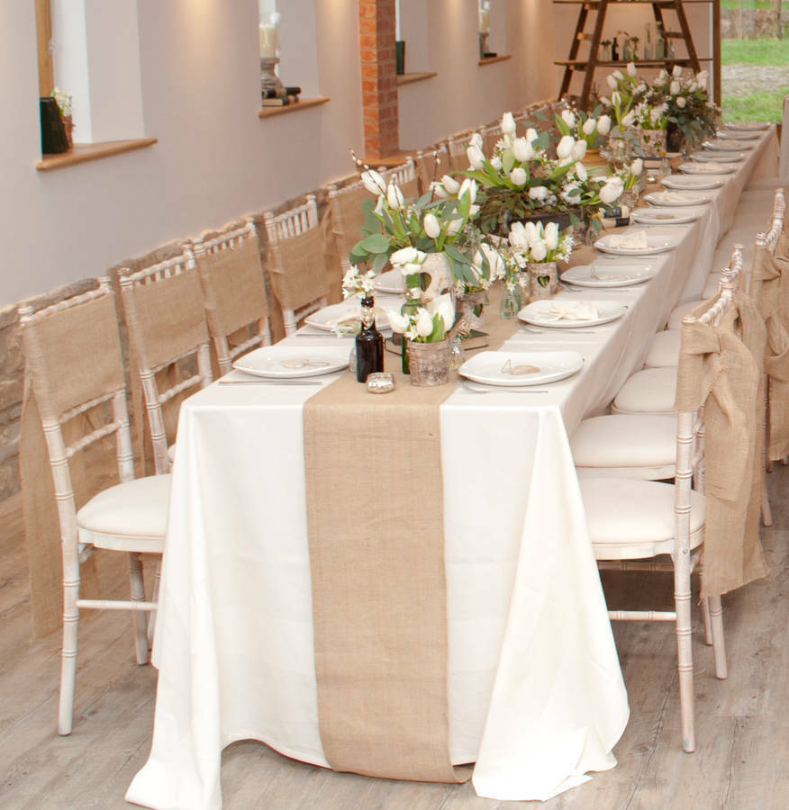 10m x 30cm Burlap Table Runner Decoration Wedding Event Table decoration Natural Hessian