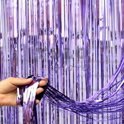 Metallic Tinsel Curtain Foil 1m 2m 3m 4m 5m Backdrop PomPoms Streamers Decor